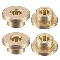 Vista 10 de uxcell Flange Sleeve Bearings 4mm Bore 8mm OD 4mm Length 12mm Flange Dia 2mm Flange Thickness Sintered Bronze Self-Lubricating Bushing 4pcs