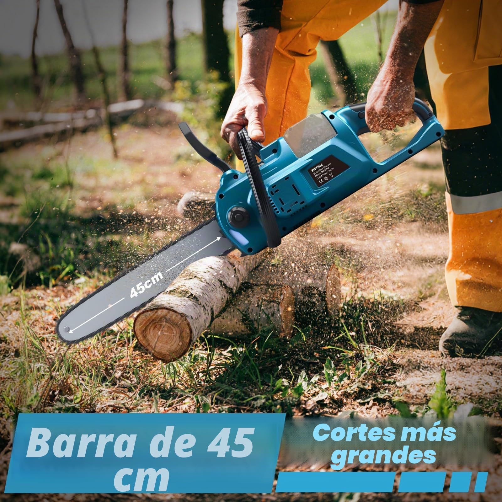 Motosierra con batería de 18 pulgadas para Makita 40 V batería (sin batería), 1600 W sin escobillas, con lubricación automática de cadena y pantalla LCD, para madera, tijeras de podar