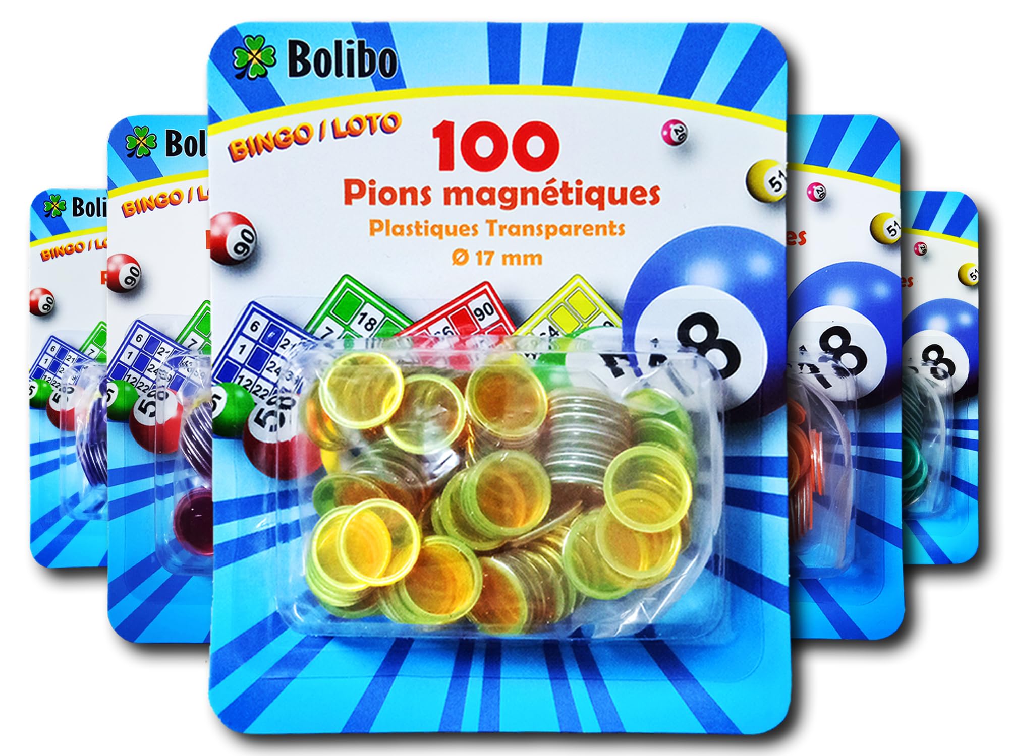 Bolibo Jeton Loto magnétique 100 pions 17 mm diamètre Bingo Jaune