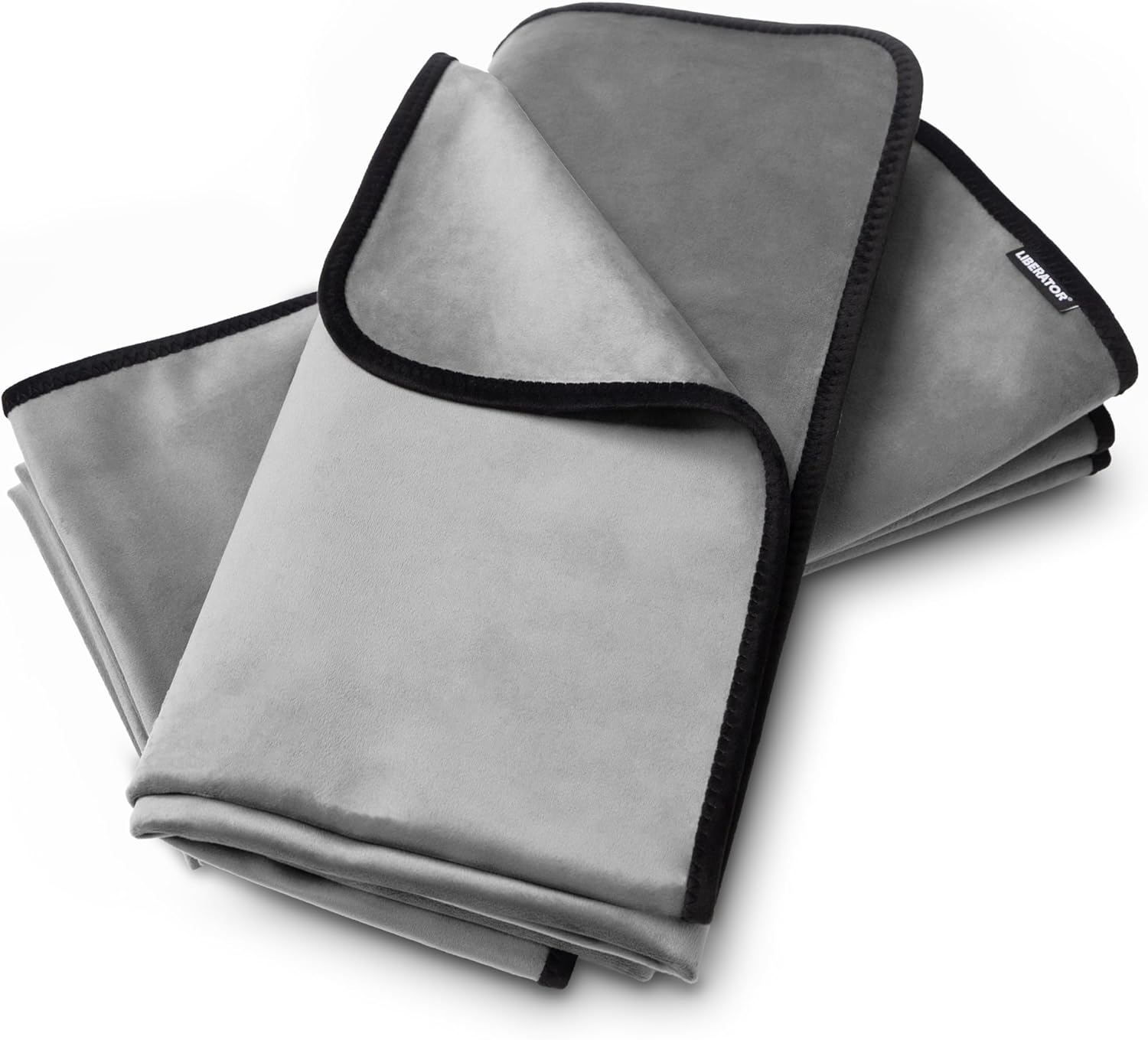 Liberator Fascinator Throw - Moisture-Proof Sensual Blanket Bundle, Small Size Two Pack, Microvelvet Black
