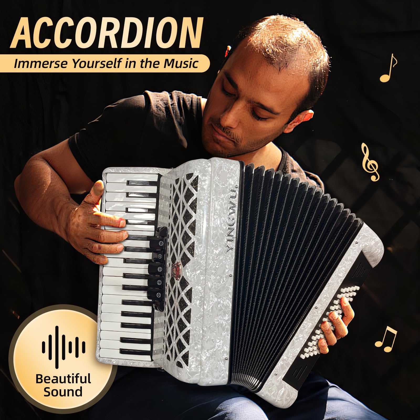Amazon.com: Accordion, 34 Keys 60 Bass Premium Accordion for