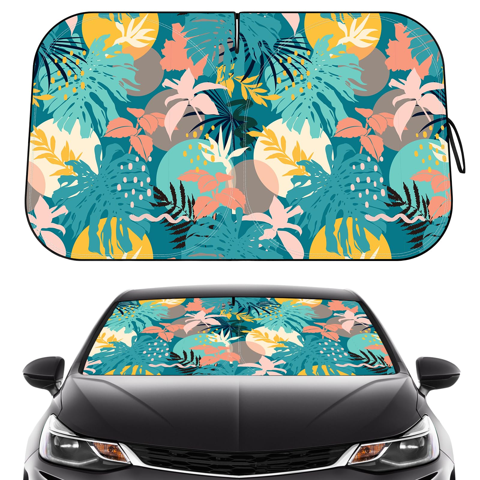 Windshield Sun Shade - Car Windshield Sun Shade for UV Protecion Heat Reduction 2026 Sun Visor for Car Interior (57"x31")