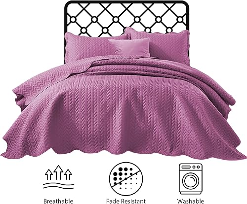 Vista 97 de IR Imperial Rooms - Juego de colcha individual (68 x 86 pulgadas) + 1 funda de almohada (20 x 26 + 2 pulgadas), 2 piezas, ligera, reversible