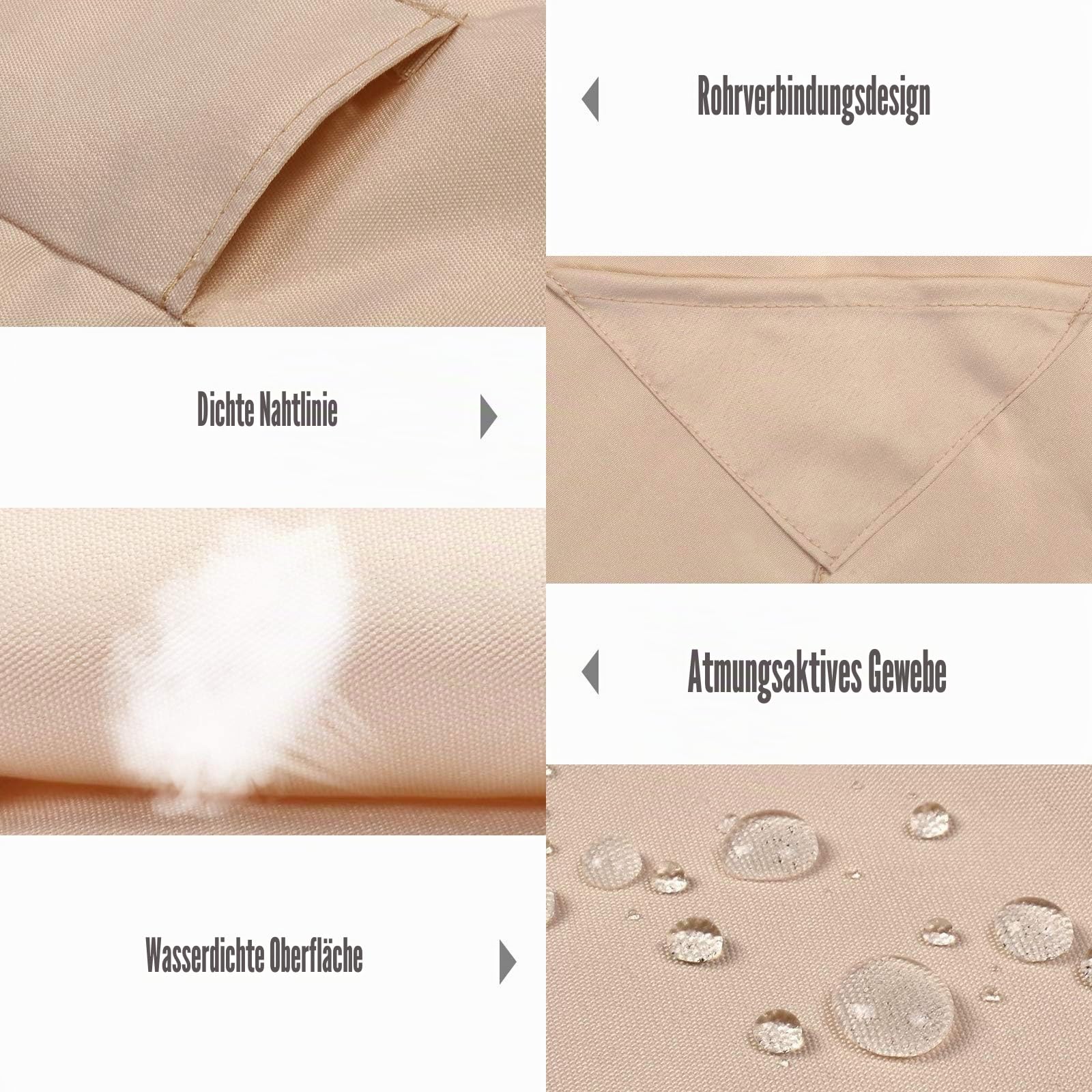 GIANTEX Ersatzdach für Hollywoodschaukel, Sonnendach Gartenschaukel Universal 2 Sitzer / 3 Sitzer, Schaukel Dachbezug Ersatzbezug wasserdicht, Sonnendach (Beige, 190 x 132cm)