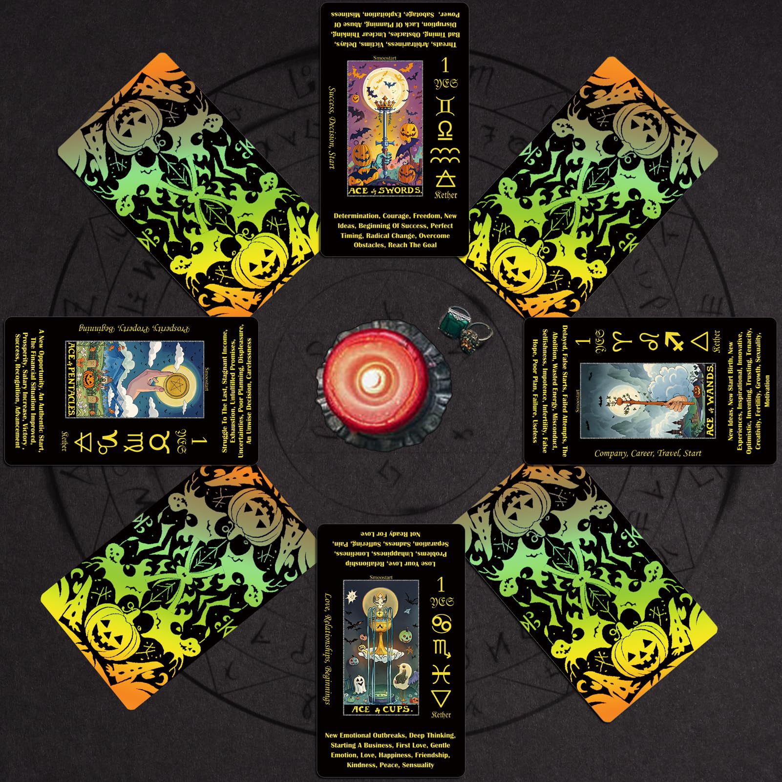 Smoostart Black Halloween Style Tarot Cards with Meanings - Image 3