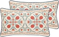 Vista 49 de patdrea Fundas de almohada de diseño floral vintage para sofá, fundas de almohada de lino marrón amarillo con patrón de pájaro y rosa, cojín