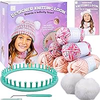 Vista 1 de Hapinest - Kit de tejido para aprender a tejer sombrero y bufanda con telar para niños de 8 a 12 años