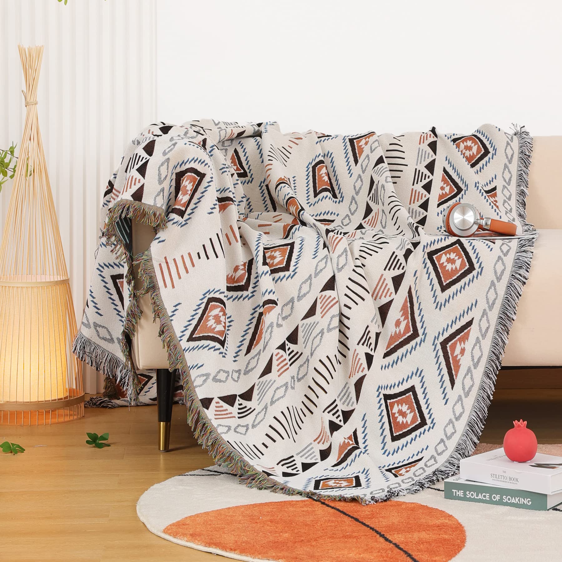 Aztec Throw Blanket Southwest Blankets With Tassels Cozy