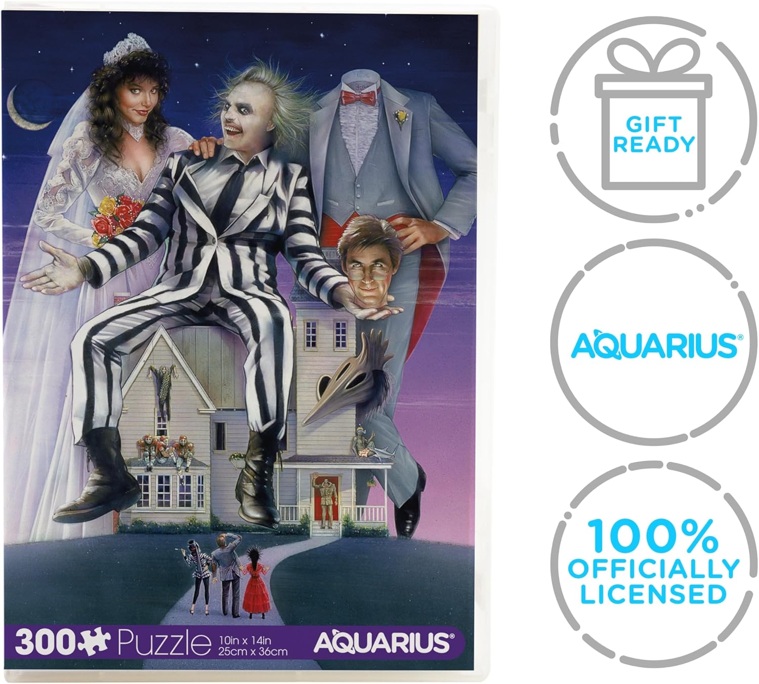 AQUARIUS Beetlejuice Vuzzle (300 Piece Vuzzle) - Glare Free - Precision Fit - Officially Licensed Beetlejuice Merchandise & Collectibles - 8.5 x 11.5 Inches