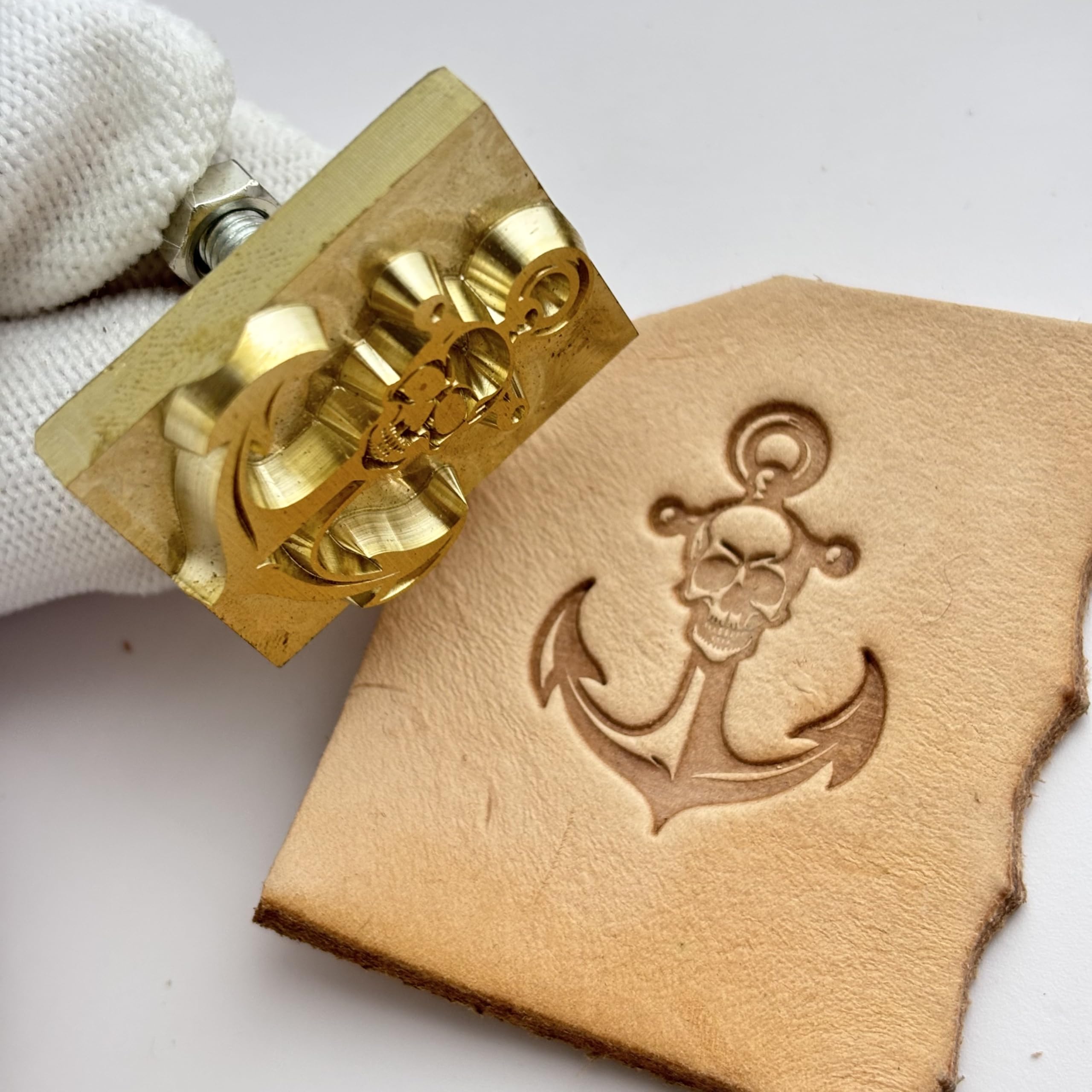 Skull Series Lederstempel-Set, Lederbastelwerkzeuge, 6 Stück Totenkopf-Design Stempel (Piratenschädel)