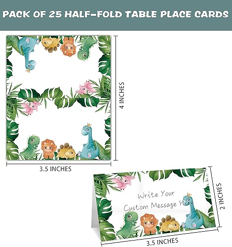 Miniatura 2 de Tarjeta de lugar de mesa para baby shower, juego de 25 tarjetas de tienda de campaña con diseño de hojas de palma tropicales, tarjetas de nombre