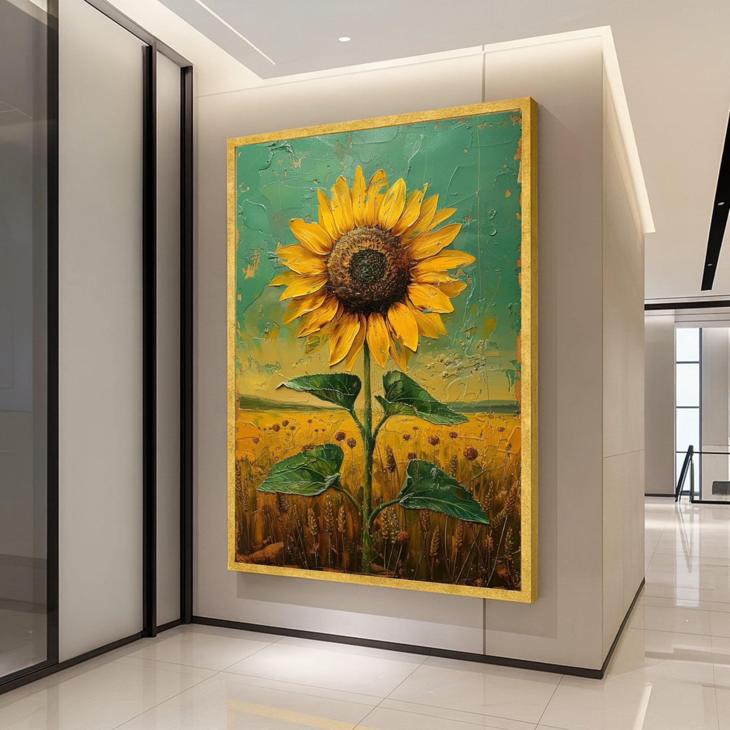 Toiles de tournesols imprimées au design rustique chic pour intérieur - 8
