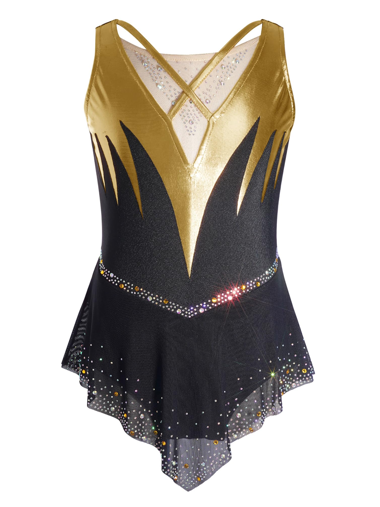 TiaoBug Body da Danza Classica Bambina Abito da Pattinaggio Artistico Senza Maniche Balletto Leotards Body Ginnastica Artistica Costume da Ballo Lirico Contemporaneo