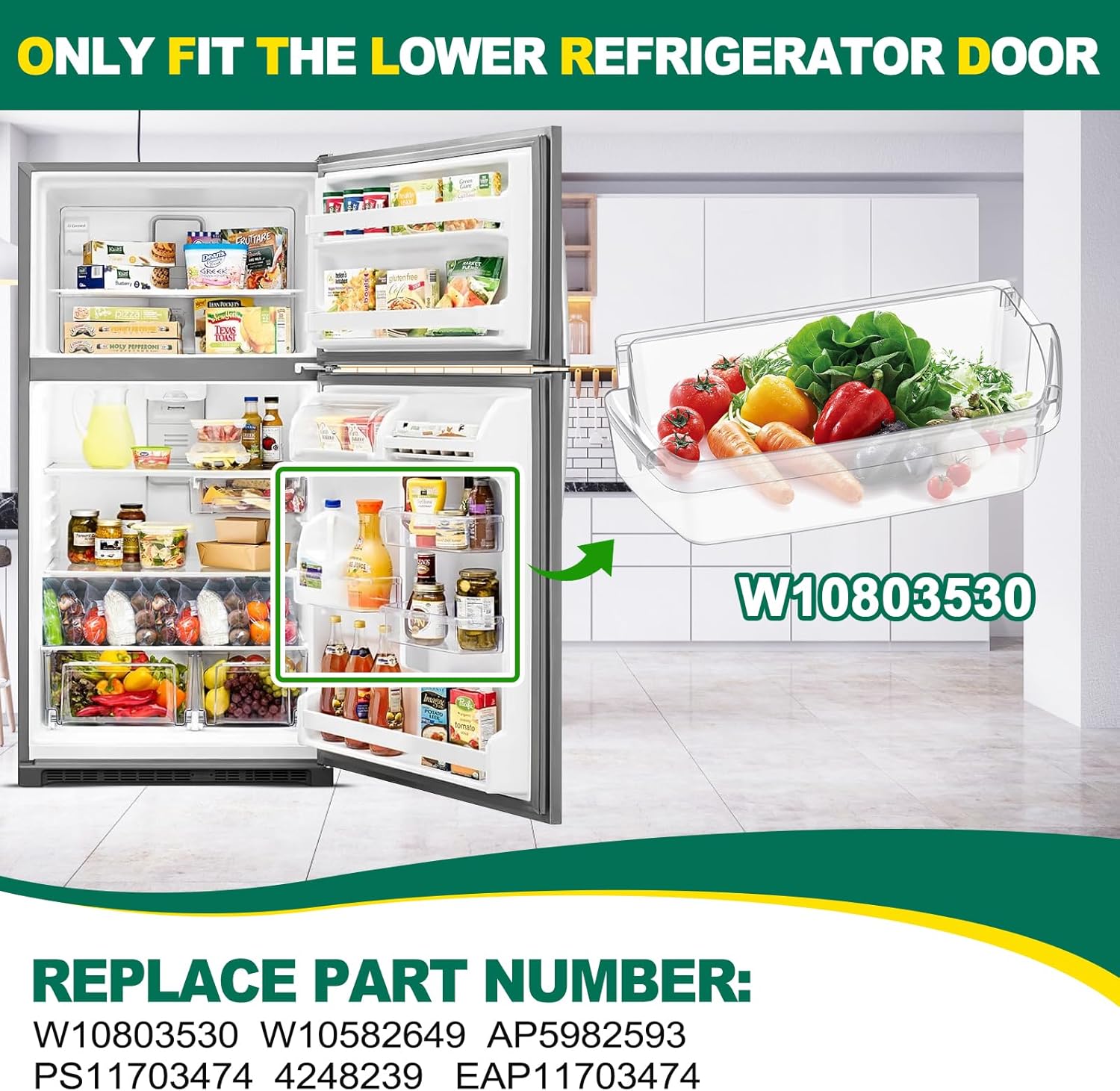 A Replacement Refrigerator Door Bin