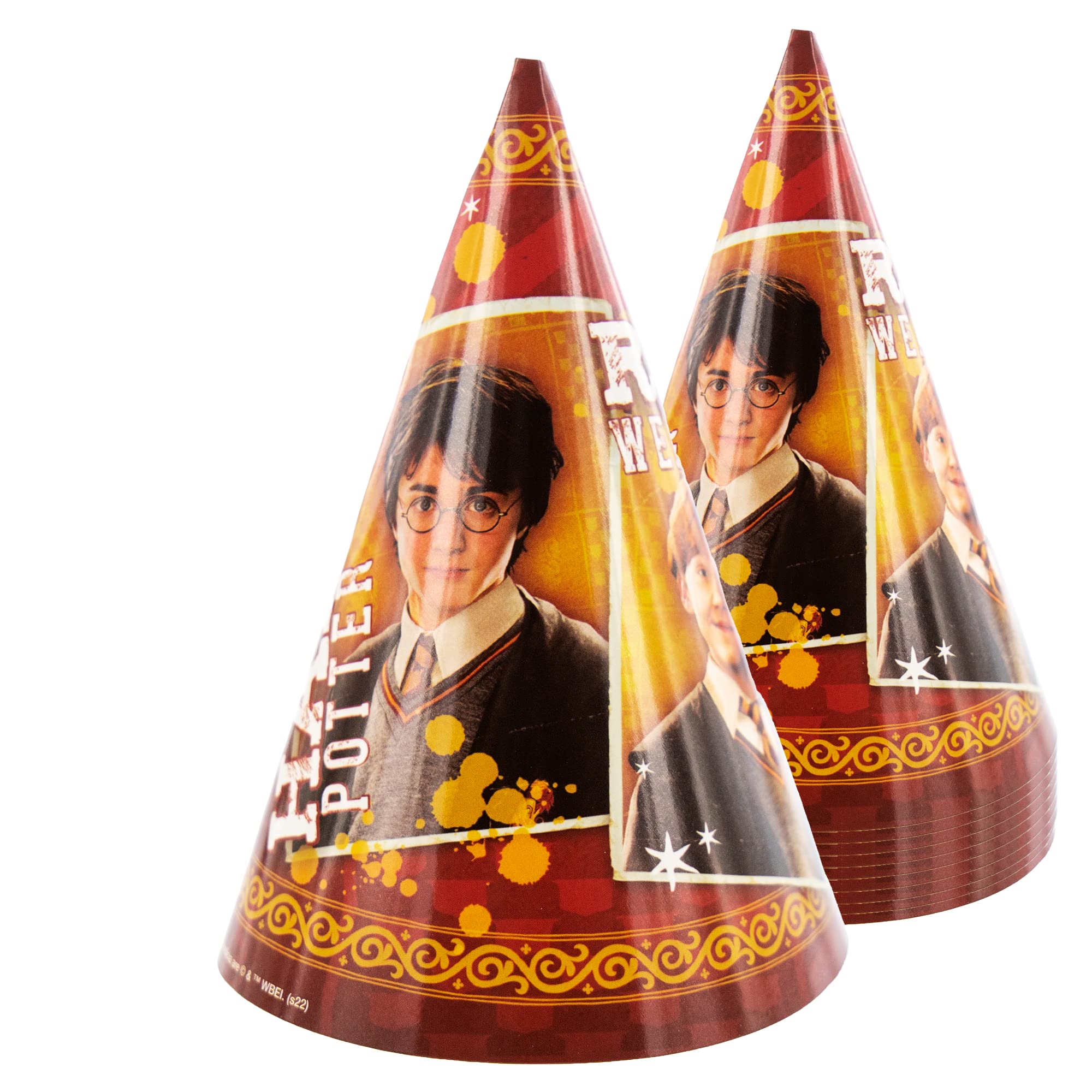 Party Factory 'Harry Potter' 10 Party Hats, Approx. 10 x 16 cm, Colourful Cardboard Party Hats for Children's Birthday or Theme Party