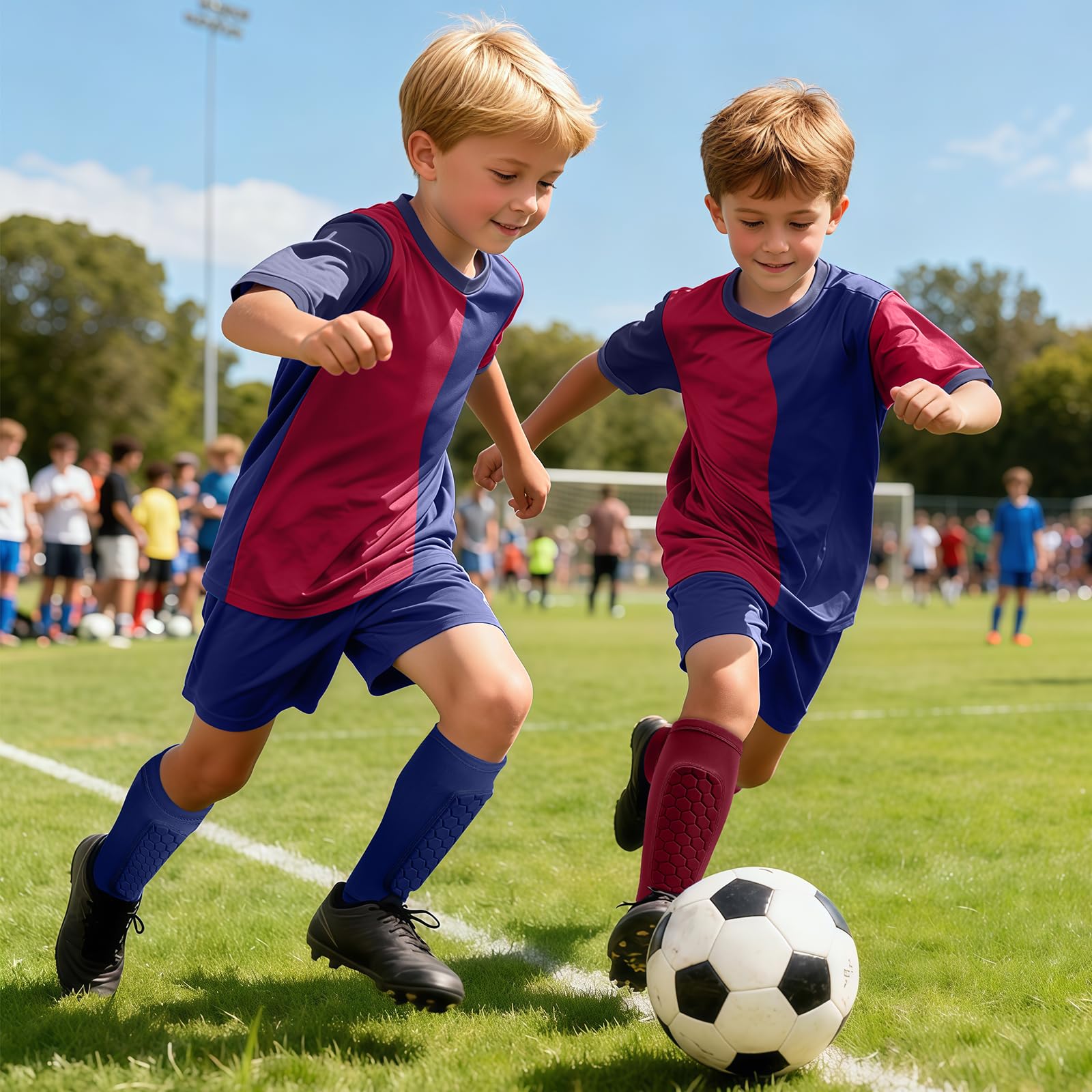 Pardofelis Espinilleras de Futbol para Niño Adultos Protección Pantorrilla Transpirable Antideslizante Anticolisión