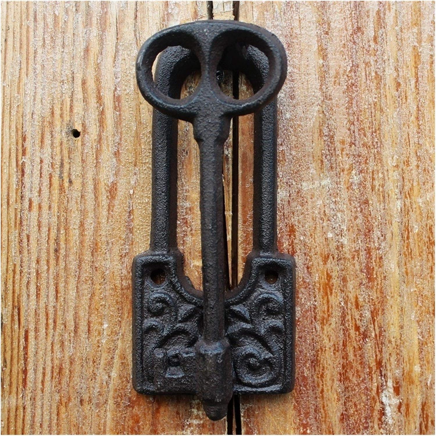 Zhaoqin F Door Knocker Door Knockers Iron Knocker Crafts Vintage Owl Door Knocking Antique Door Handle Garden Home Wall Decoration(F)