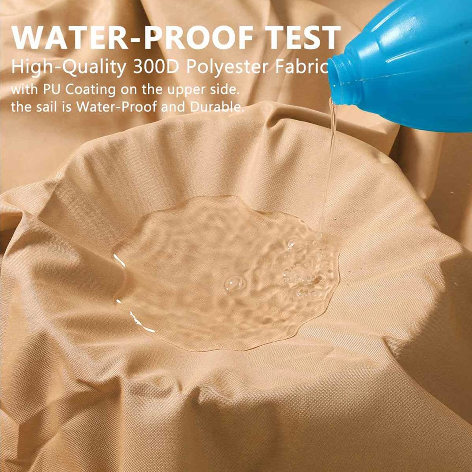 Sand Sun Shade Sail Prostokąt poliester tkanin Oxford Suncreen Arecreen Pergola Shade Żagle Balkonik UV Waterproof For Yard Patio Lawn Garden Outdoor, wiele rozmiarów