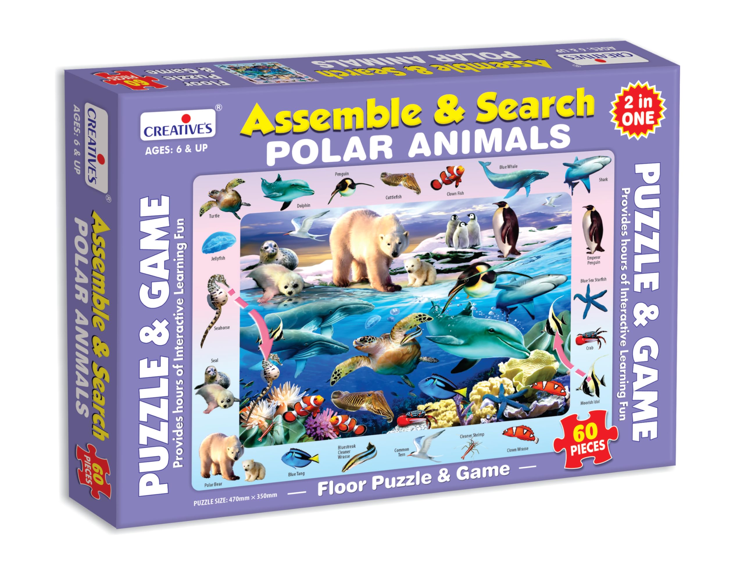 Creative’s Assemble & Search Polar Animals | Learning Fun Puzzles for Kids | Learn The Names of Different Sea Creatures | Educational Puzzles for Kids | Hand-Eye Coordination | Ages 6 & Up (B0DGQMW8SB) Amazon Price History, Amazon Price Tracker
