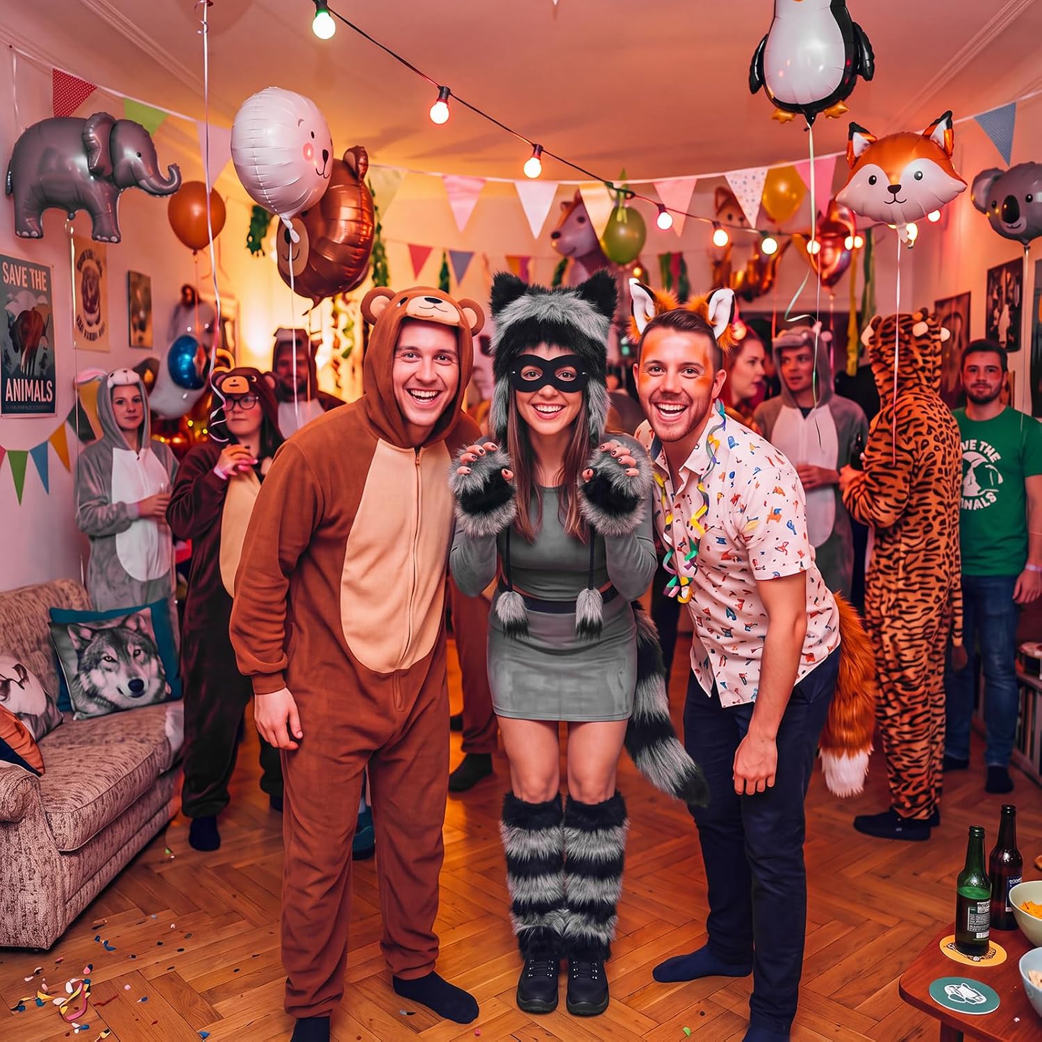 Skicuff 5 Pcs Halloween Raccoon Costume Accessories for Women Men