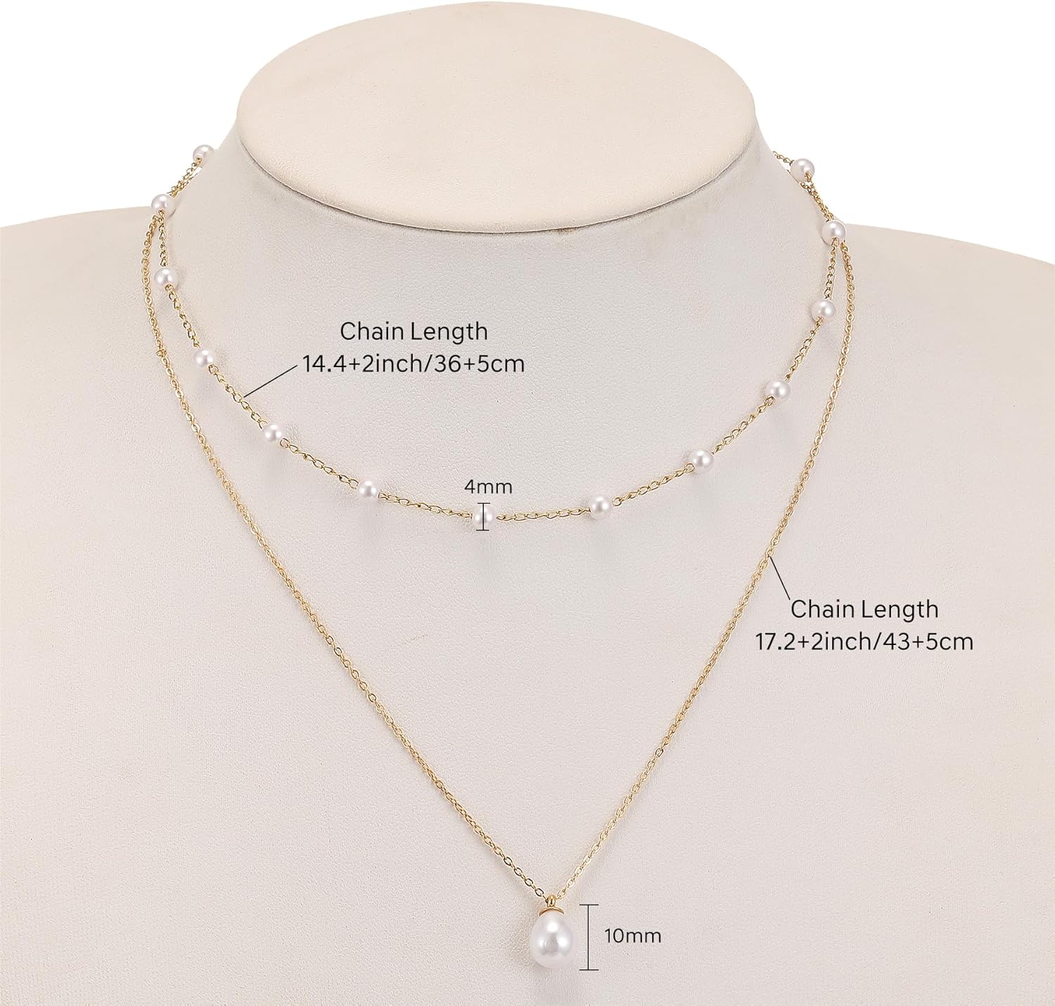 Dainty Pearl Necklace for Women Gold Plated Bridal Wedding Jewelry Trendy Cute Lariat Pearl Pendant Drop Charm Choker Stackable Necklace Gift for Women Mom Sister Daughter - Image 7