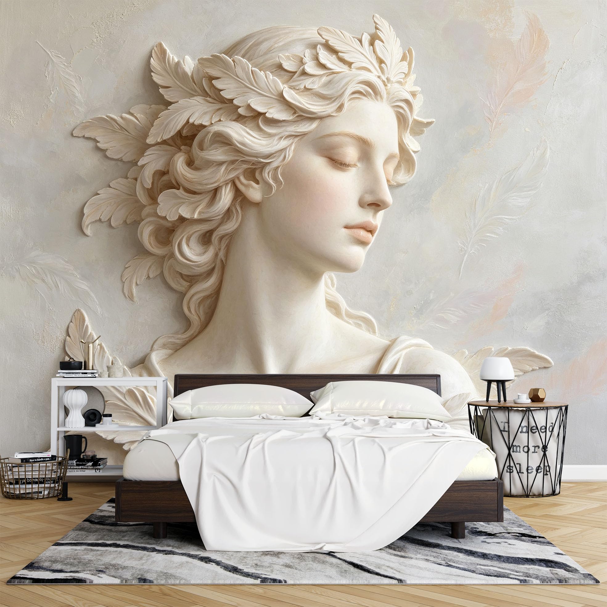 Fototapeten 3D Fototapete 500 x 280 Cmklassische Göttinnen Lorbeerkranz Tapete Wandbild Nicht Gewebt Moderne Wandkunst für Wohnzimmer Schlafzimmer Hintergrund