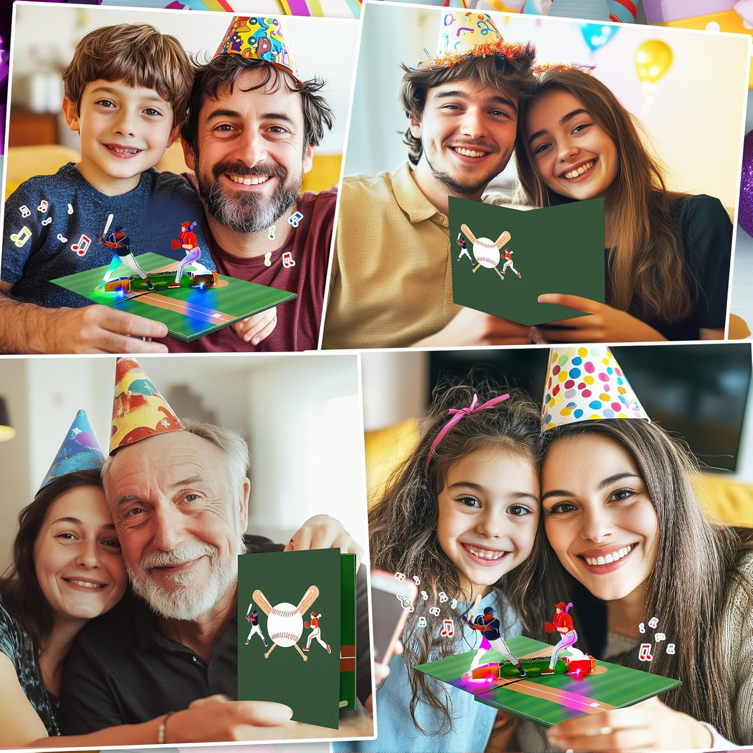 GREETING ART Musical Baseball Birthday Card, Birthday Card With Music and Lights, Baseball Pop Up Card, Happy Birthday Card for Son, Men, Dad, Hsuband, Baseball Lovers - Image 7