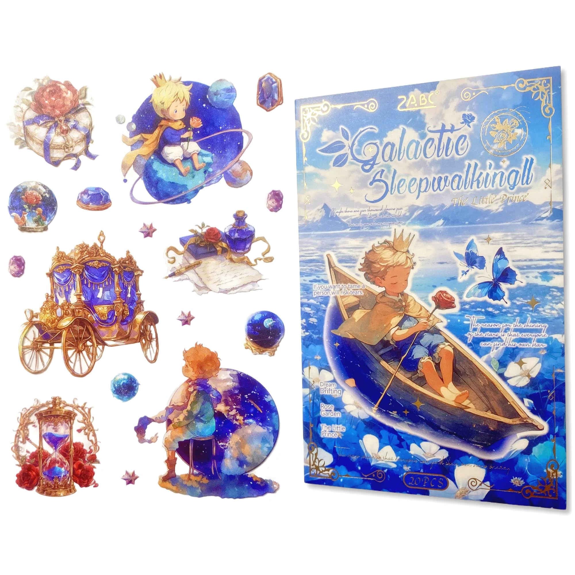 Stickers somnambulisme galactique pour scrapbooking | Décoration journal intime