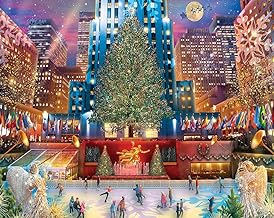 White Mountain Rockefeller New York Christmas Puzzles 1000 Pieces Jigsaw Puzzle for Adults and Family