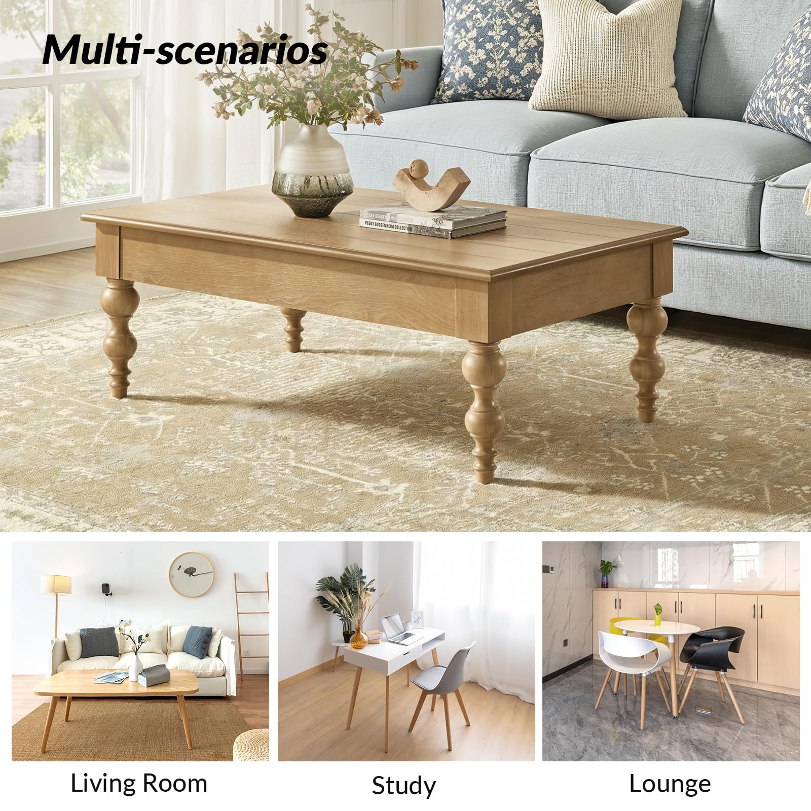 Amazon.com: HULALA HOME Wood Lift Top Coffee Table with Storage