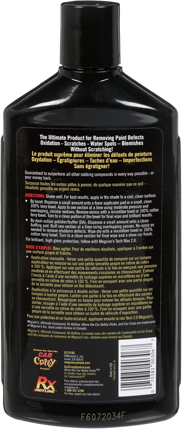 Meguiar's Ultimate Compound - Oxidation, Swirl Marks, Water Spots and Scratches Remover - G17216C - Image 4