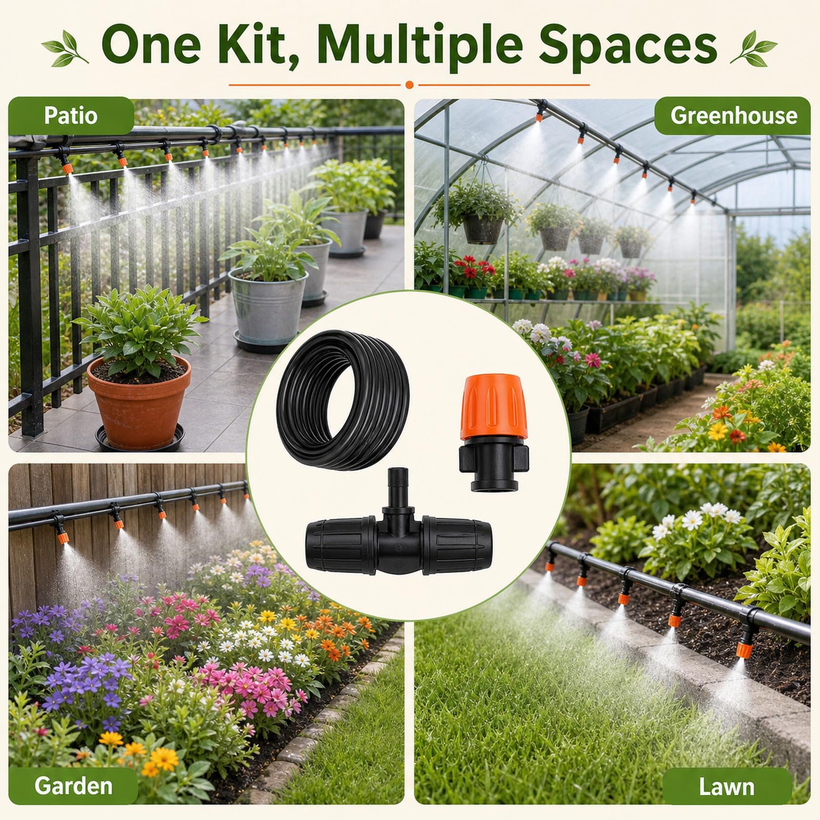 Irrigazione Giardino,Sprinkler Irrigazione System,Nebulizzatore per Terrazza Esterno,Wear-Resistant,Leak-Proof And Rust-Proof,for Gardens,Balconies,And Vegetable Gardens