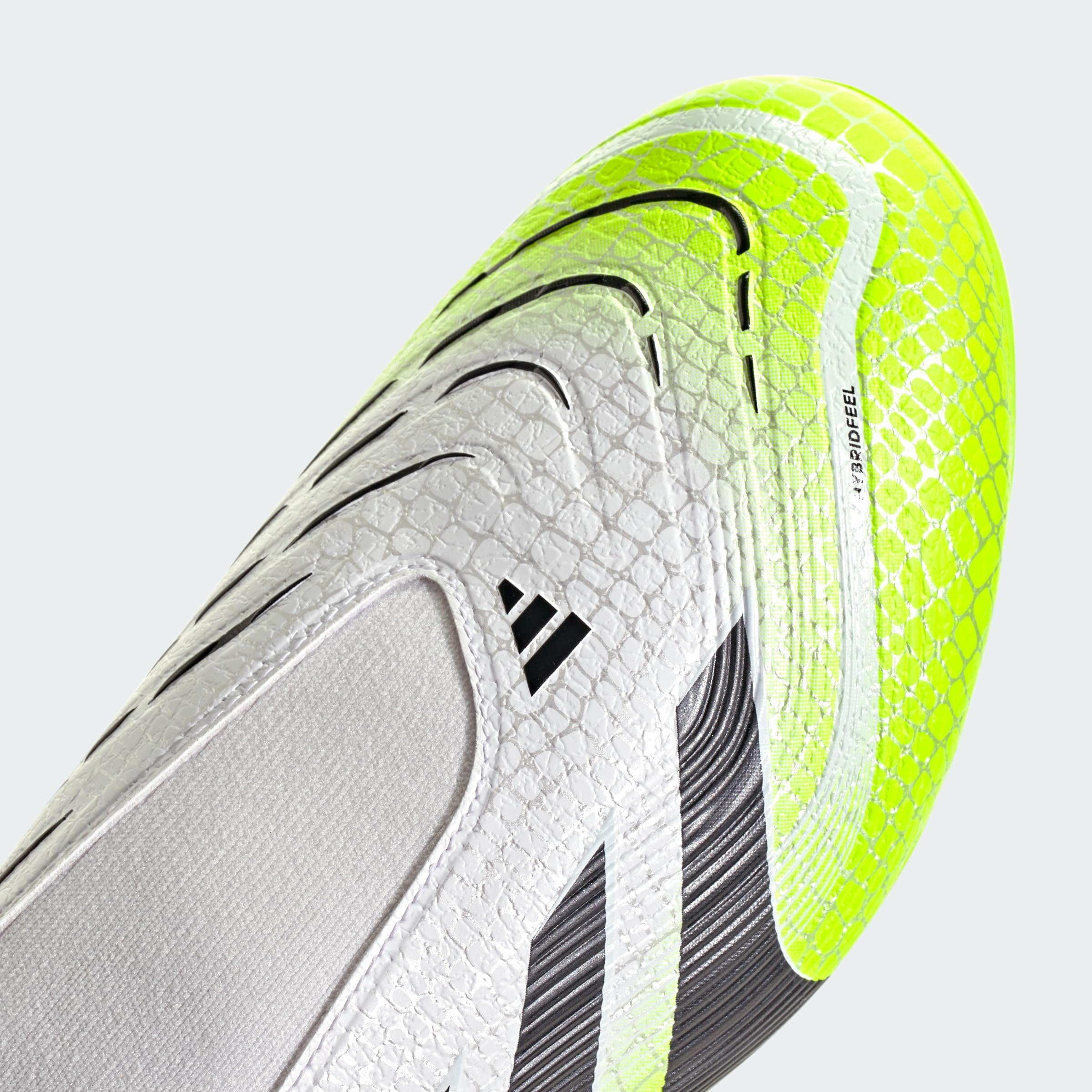 Adidas Unisex League Laceless Firm Ground/Multi Ground Football Boots, Cloud White/Core Black/Lucid Lemon, 40 2/3 EU