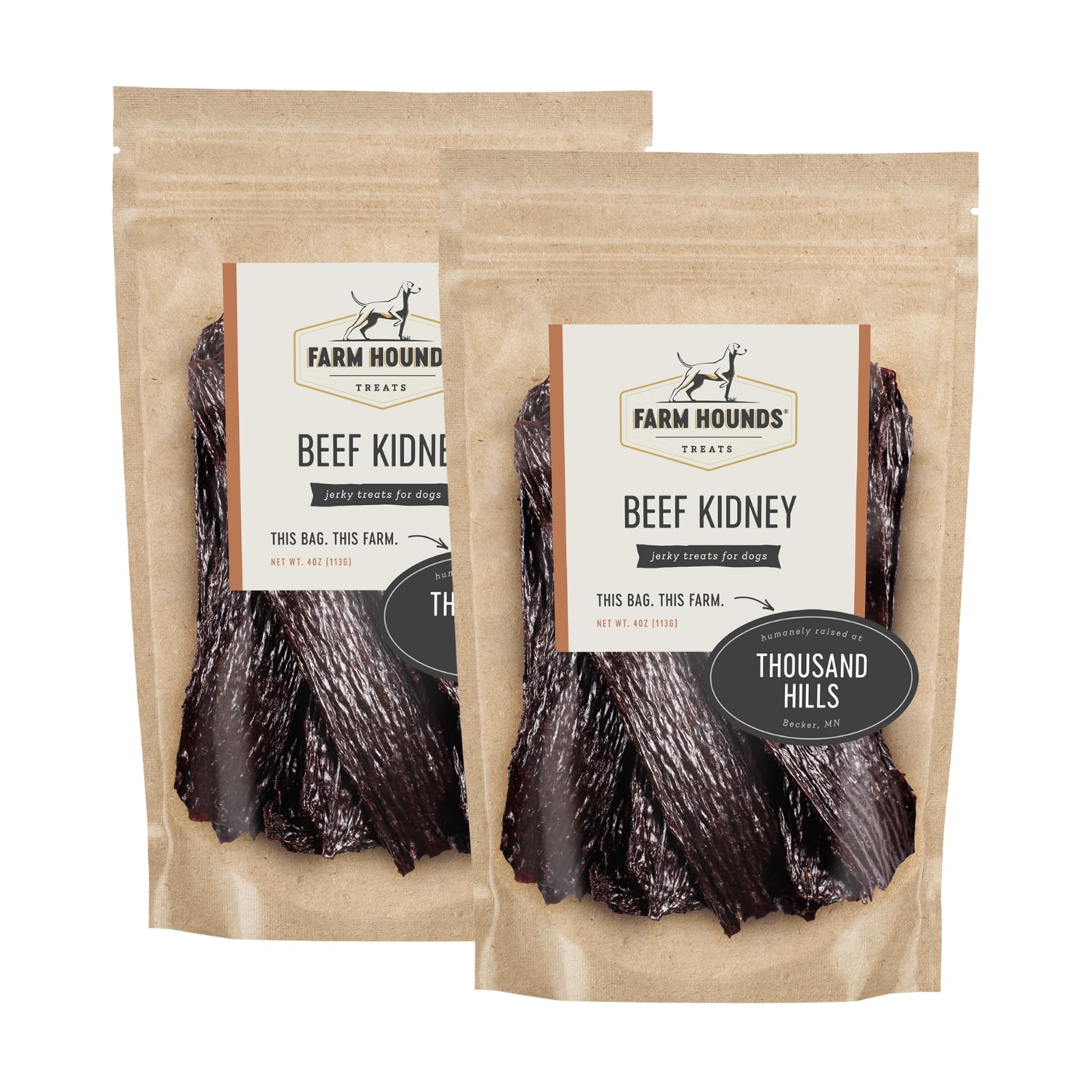 Farm Hounds - Beef Kidney - Premium Natural Beef Kidney Jerky For Dogs - Made From 100% Humanely Raised Cattle - Organ Treat - Great For Training &