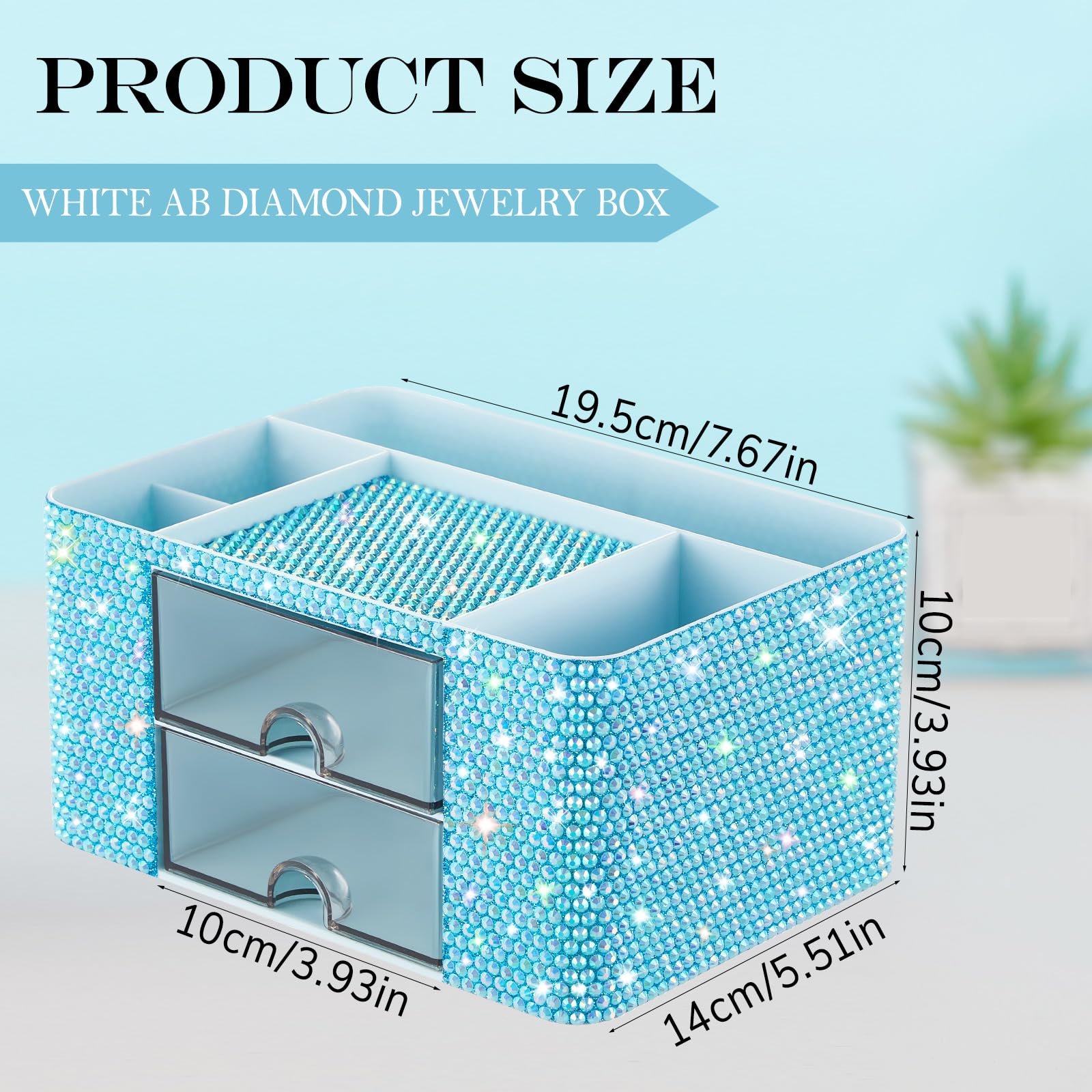 MotiMind Organizer da scrivania con 2 cassetti, decorazione per la stanza, regalo per adolescenti, ragazze, donne, Natale, compleanno, trucco, organizer per piano di toeletta, organizer per la cura