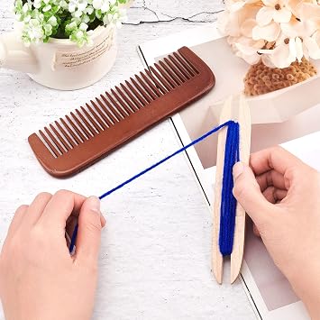 NBEADS Weaving Tool Kit, Including 1 Pc Wood Knitting Looms Shuttle and 1 Pc Wood Weaving Comb Loom Machine Accessories for DIY Craft, Mixed Color