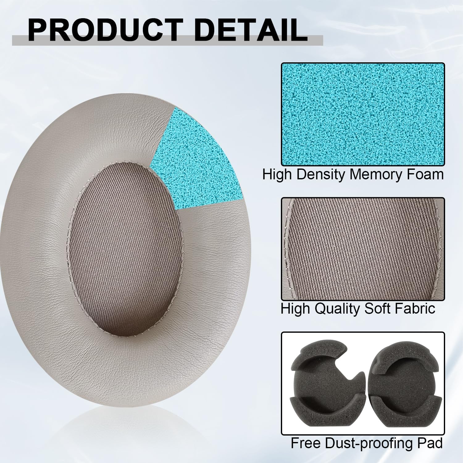 Replacement Ear Pads for Sony WH-1000XM4 (WH1000XM4) Over-Ear Headphones, Ear Cushions, Headset Earpads, Ear Cups Cover with Soft Protein Leather (Gold)