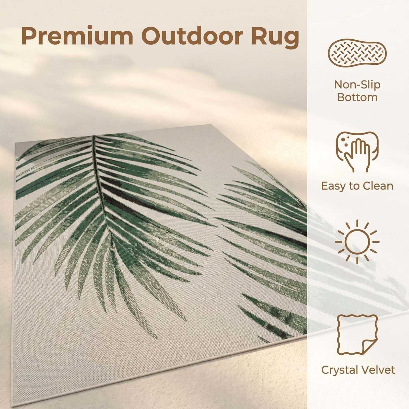 Tapis d'Extérieur Imperméable, Tapis de Patio Pliable, Tapis de Sol pour Camping, Tapis d'Extérieur Lavable pour Balcon et Jardin, pour Pique-Nique Camping-Car Randonnée