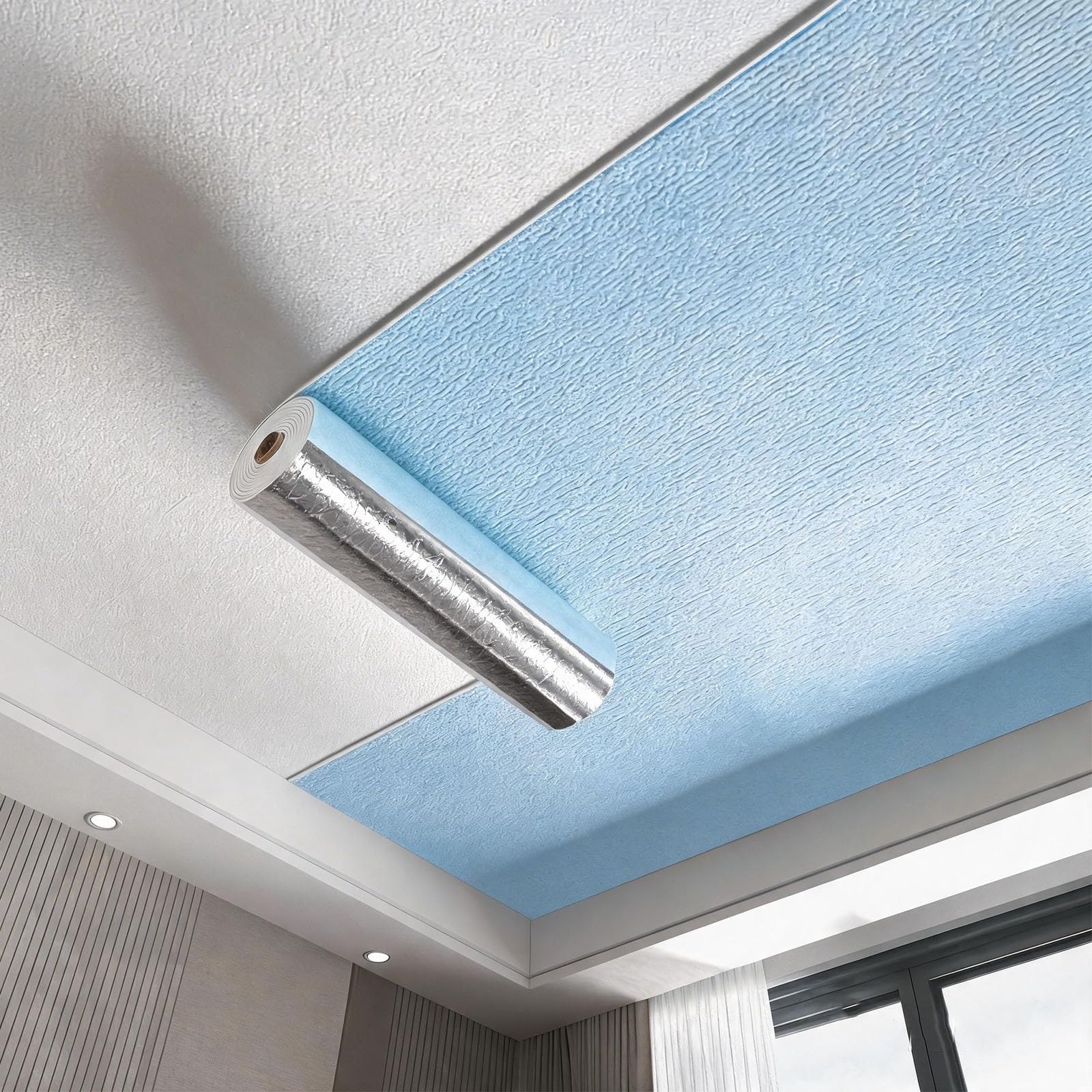BVCL Waterproof Peel and Stick Wallpaper - 5mm Thermal Insulated 3D Textured Foam Wall Sticker, Moisture-Proof Anti-Collision Upholstered Self-Adhesive(Blue,50cmx70m)