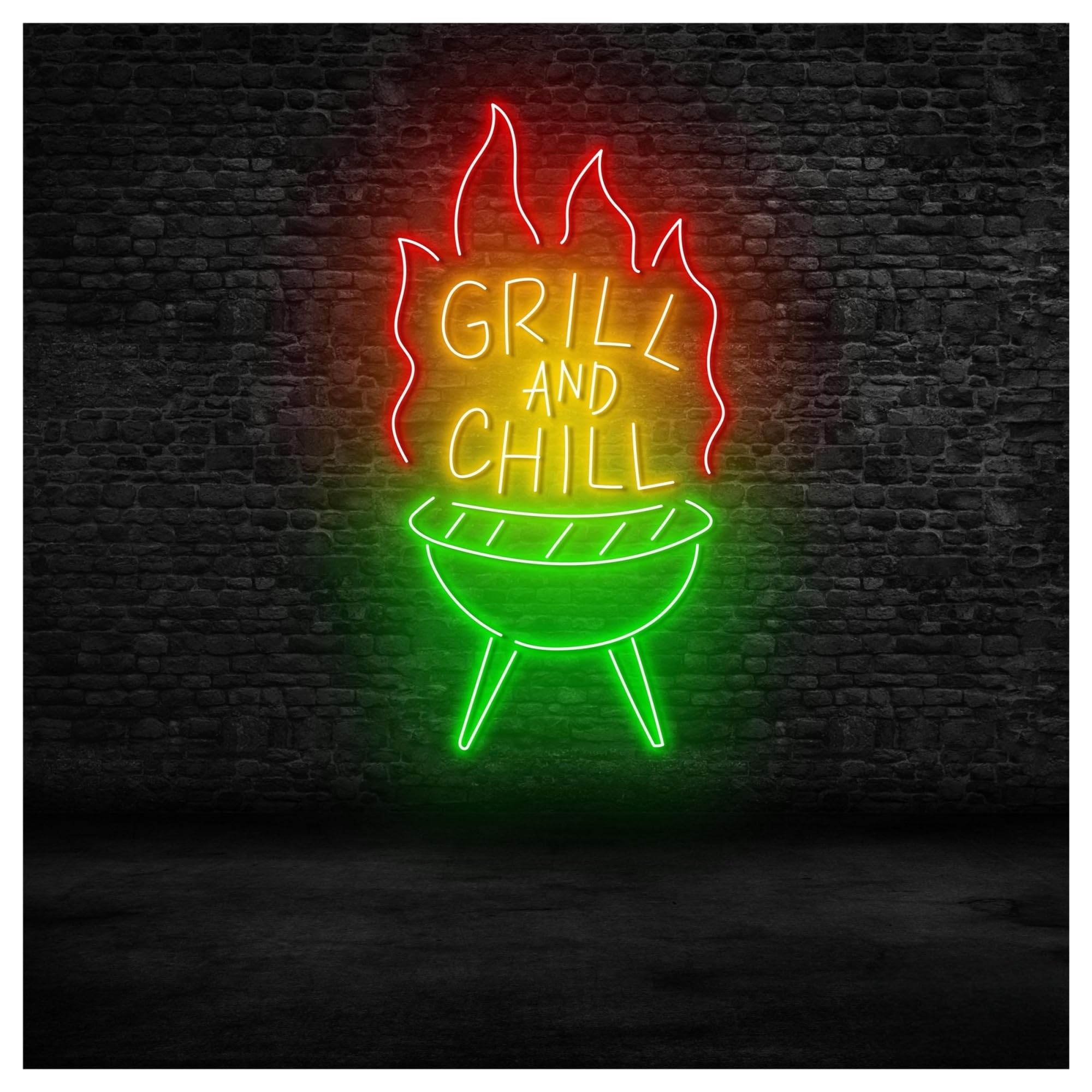 SHOUXI Sign Lamp Barbecue Neon Sign, BBQ Kitchen Wall Decor Restaurant for Bedroom Gameroom Livingroom Birthday Party 58cm