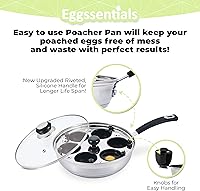 Vista 4 de Eggssentials - Sartén para huevos escalfados antiadherente, sartén para huevos escalfados de acero inoxidable, estufa para huevos escalfados
