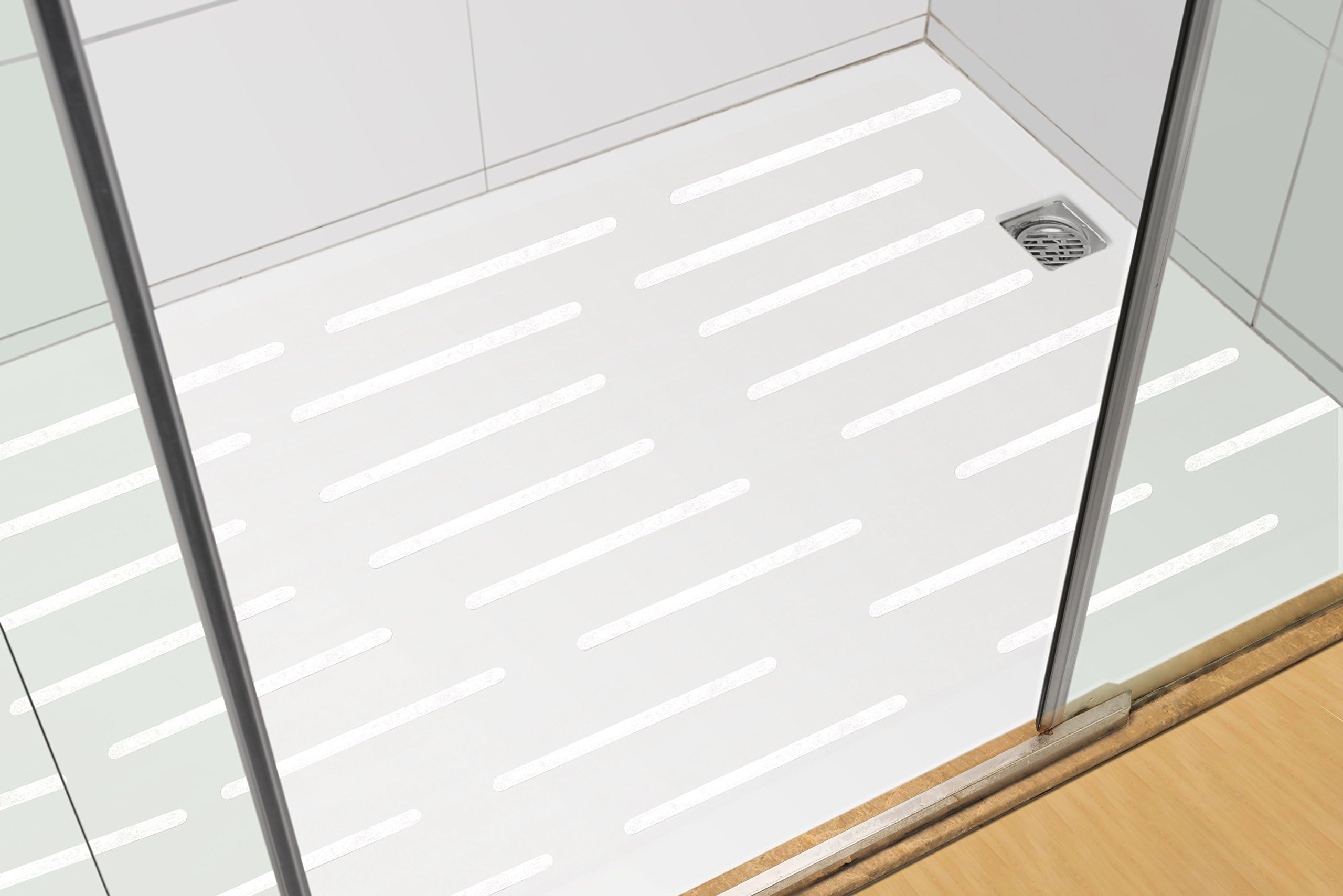 HAFTPLUS 12 pcs Premium Anti Slip Strips for Bath and Shower Self-Adhesive - 38 cm Ultra Strong Hold - Non-Slip Transparent Waterproof Safety Clear Strips