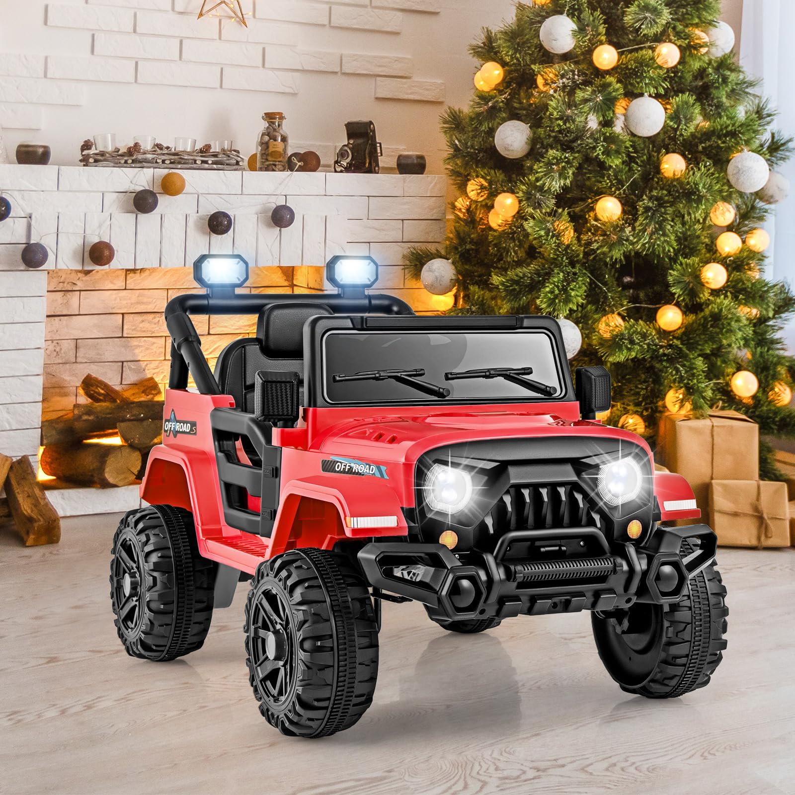 COSTWAY 12V Macchina Elettrica per Bambini 3 Anni+ | Auto Elettrica con Telecomando Luci Musica Clacson, 3 Velocità e Doppio Motore,Carico 30kg