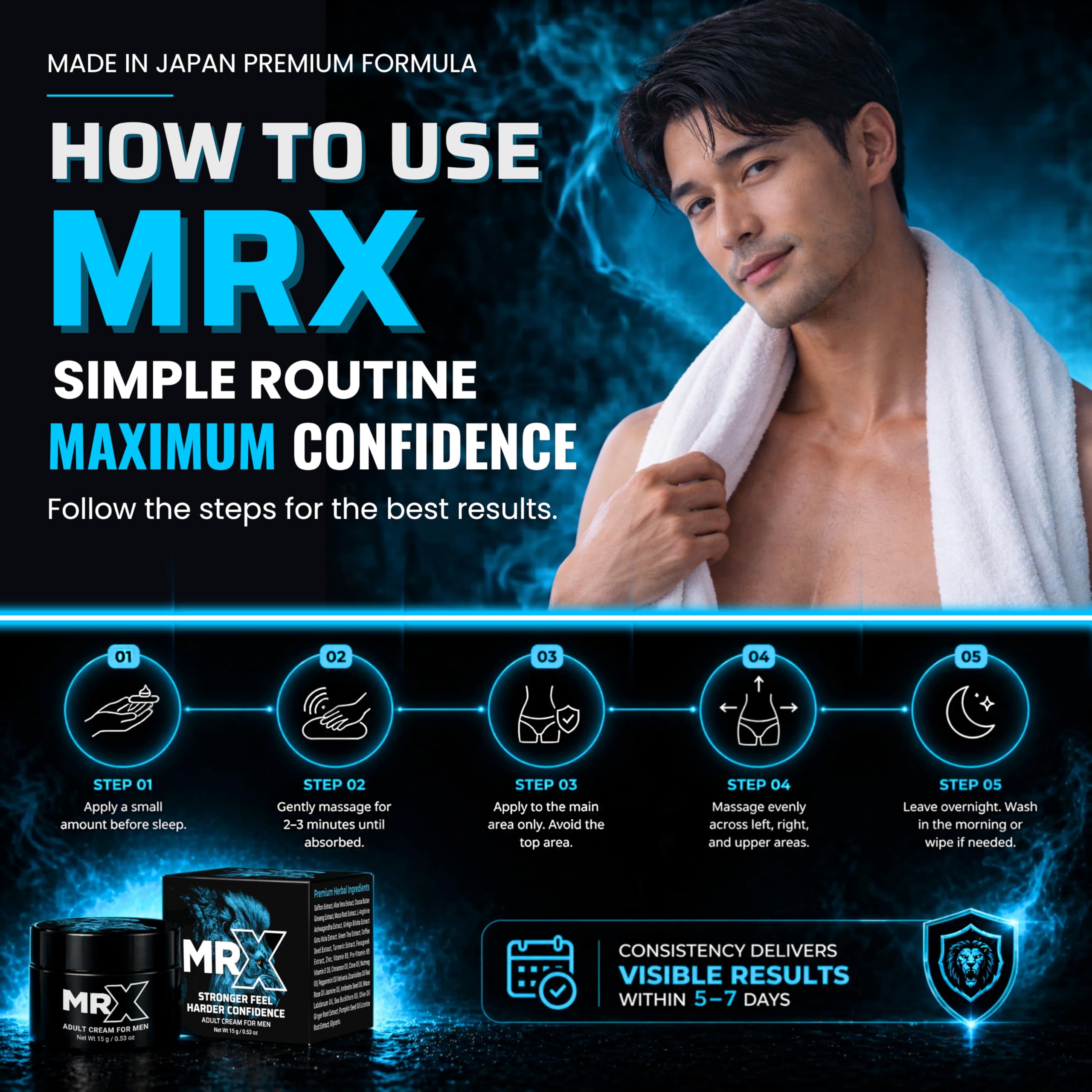 Amazon.com : MRX Premium Herbal Cream for Men – Made in Japan, 30+