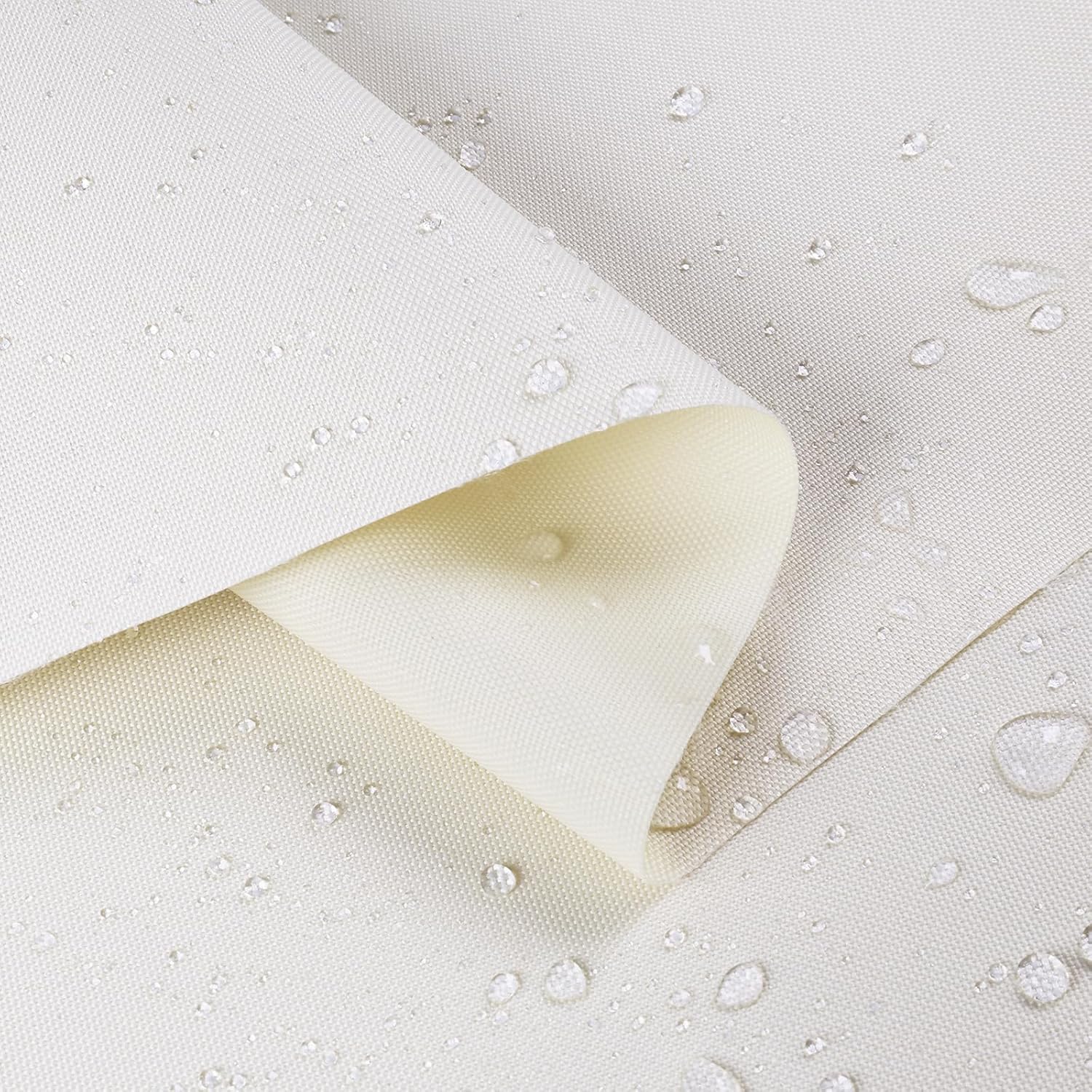 Waterproof Marine Canvas Fabric 600Denier 60"×85" Boat Canvas Material with Waterproof PU Backing Anti-UV Blocks Heat for Car Home Awning Tent Cushion, Ivory