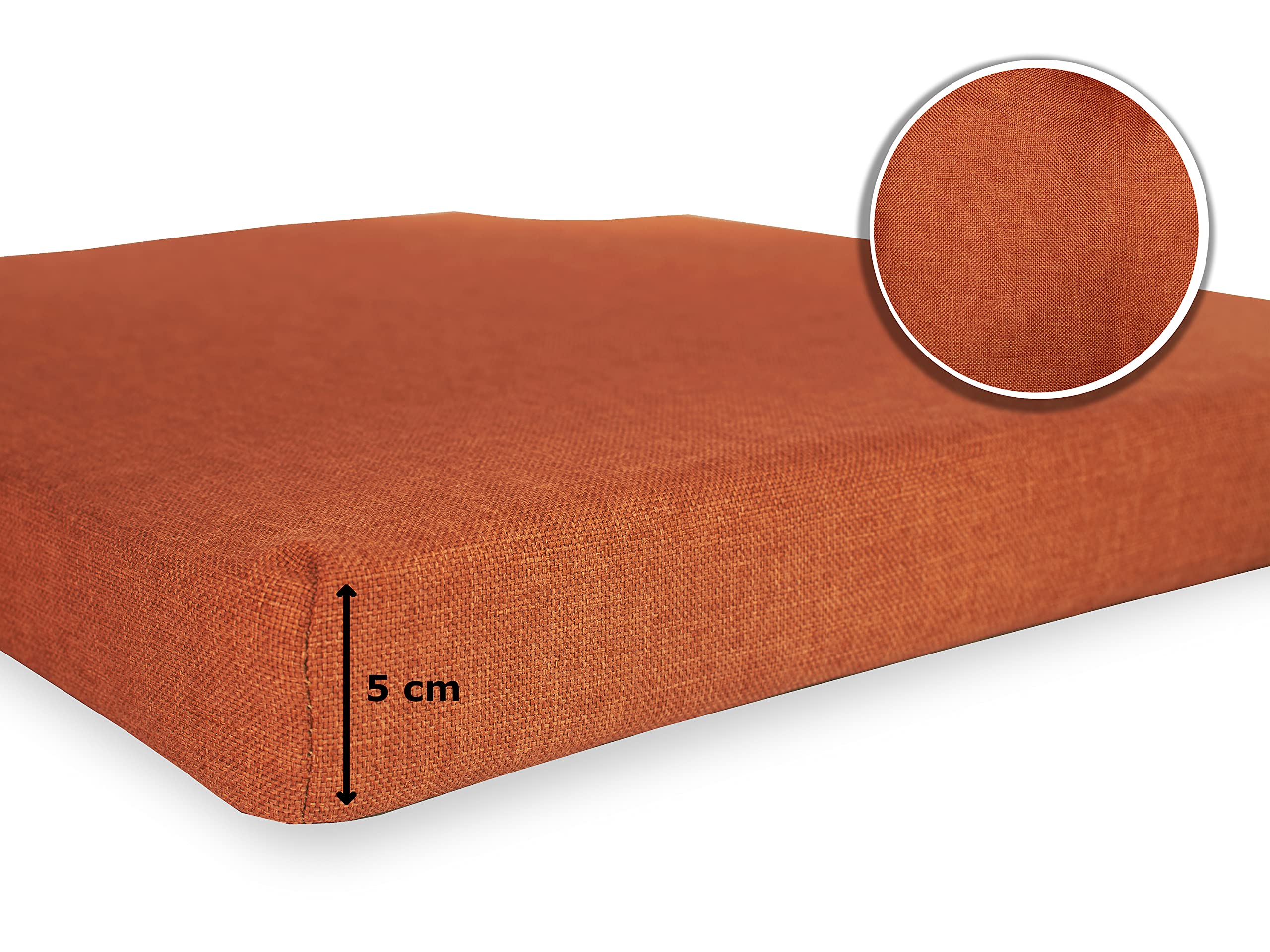 sunnypillow 4er Set Stuhlkissen mit Klettverschluss Polsterauflage Auflage für Stühle - Indoor/Outdoor - Sitzkissen Sitzauflage - Maße: 42 (vorne) | 35 (hinten) x 40 x 5 cm - Orange