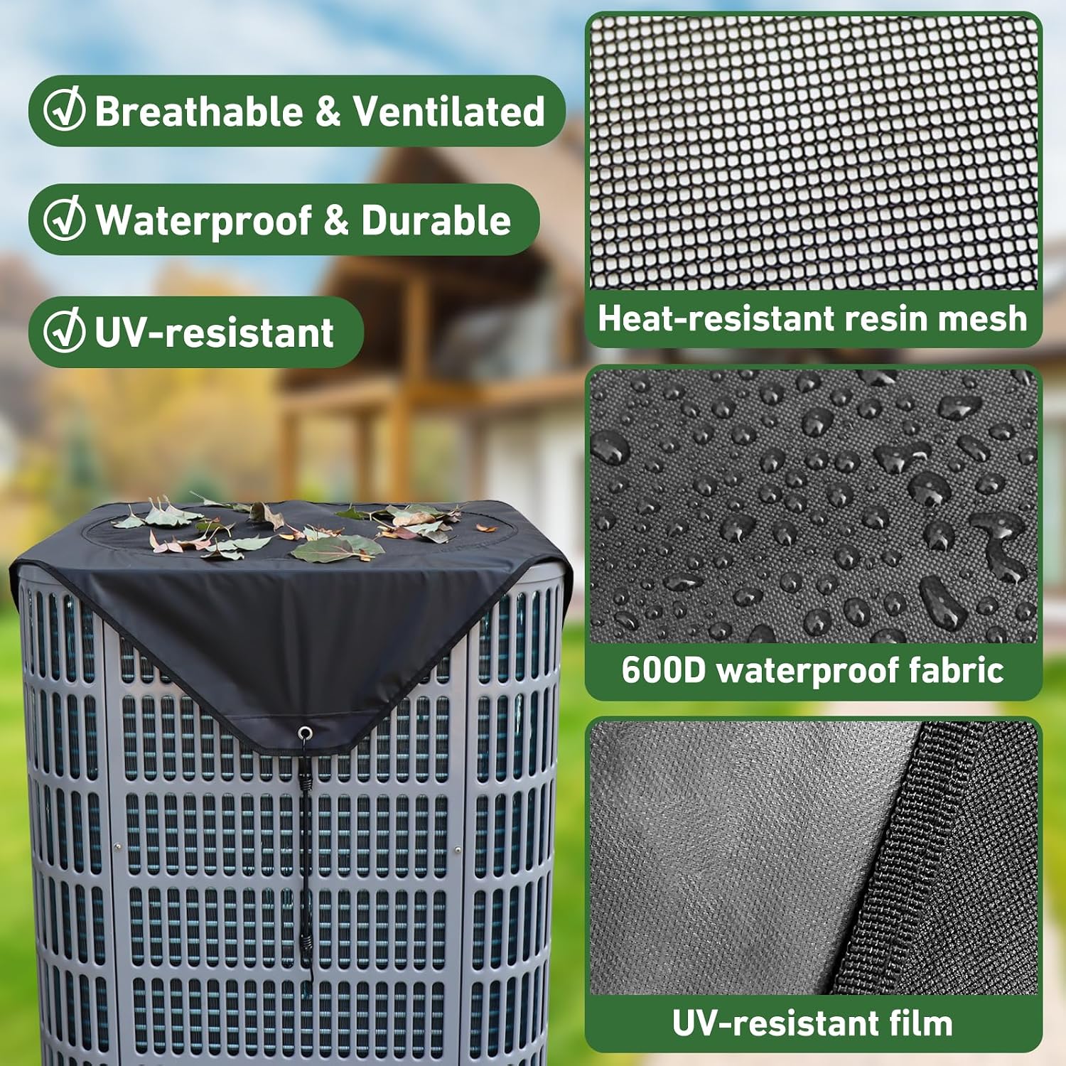 2 (Two) 28 x 28in Mesh and Oxford AC Cover with 1 (One) AC Stand image 5