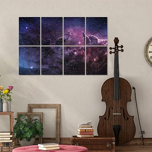 Miniatura 2 de Paneles acústicos artísticos, panel de pared acústico insonorizado de nebulosa morada con panel autoadhesivo decorativo absorbente de sonido,
