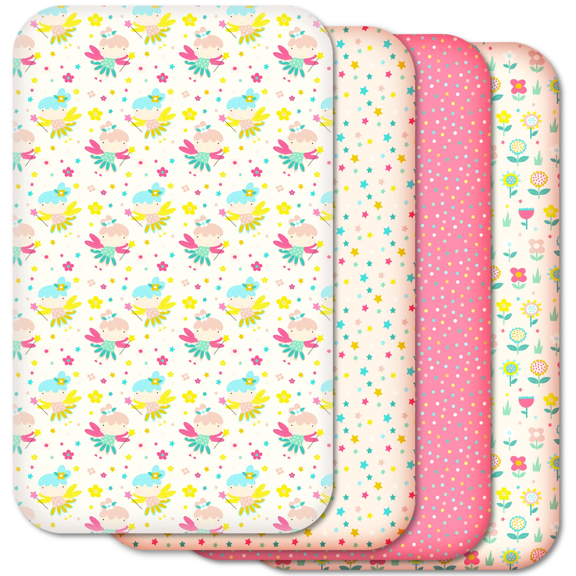 Next to Me Crib Sheets 83x50cm – Soft & Breathable Baby Bedding Fitted Sheets Set, 4-Pack Snug Fitted Microfibre Sheets for Bedside Cribs (83x50cm, SET 3-4pcs)