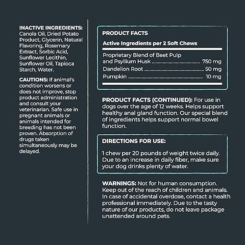 Miniatura 7 de Mighty Paw Waggables Mighty Scoot (fabricado en Estados Unidos)  Masticables de glándula anal de apoyo digestivo para perros. Patín de glándula anal